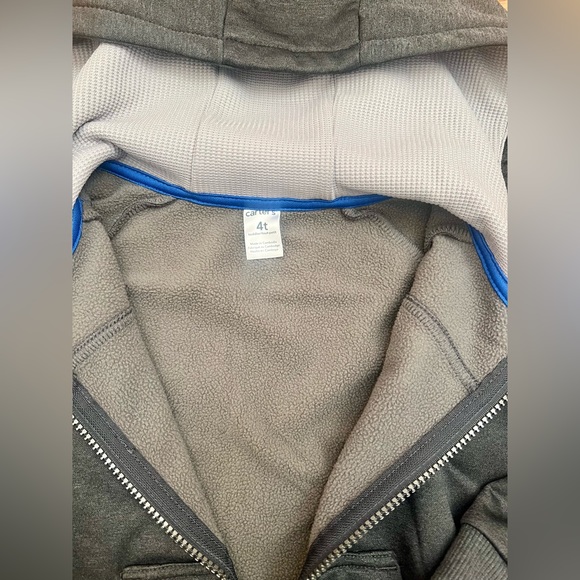 Carter’s Zip up Sweatshirt Boys Size 4T - Picture 4 of 5